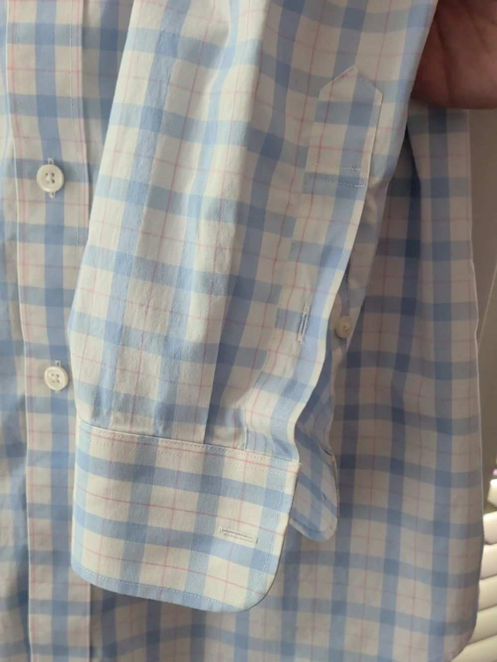 J. Crew Light Blue and White Plaid Cotton Dress Shirt